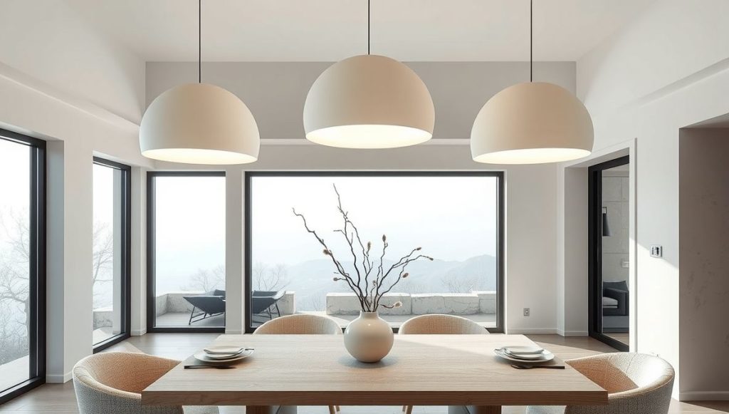 Dome Pendant Lights in Matte White Finish