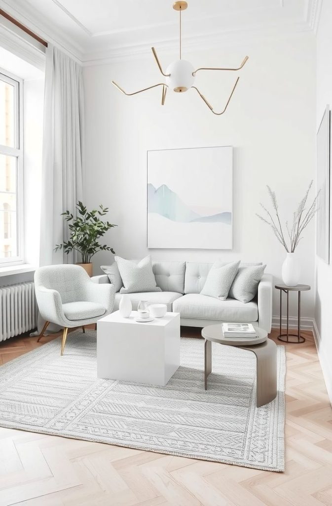 Monochrome Small Apartment Living Room