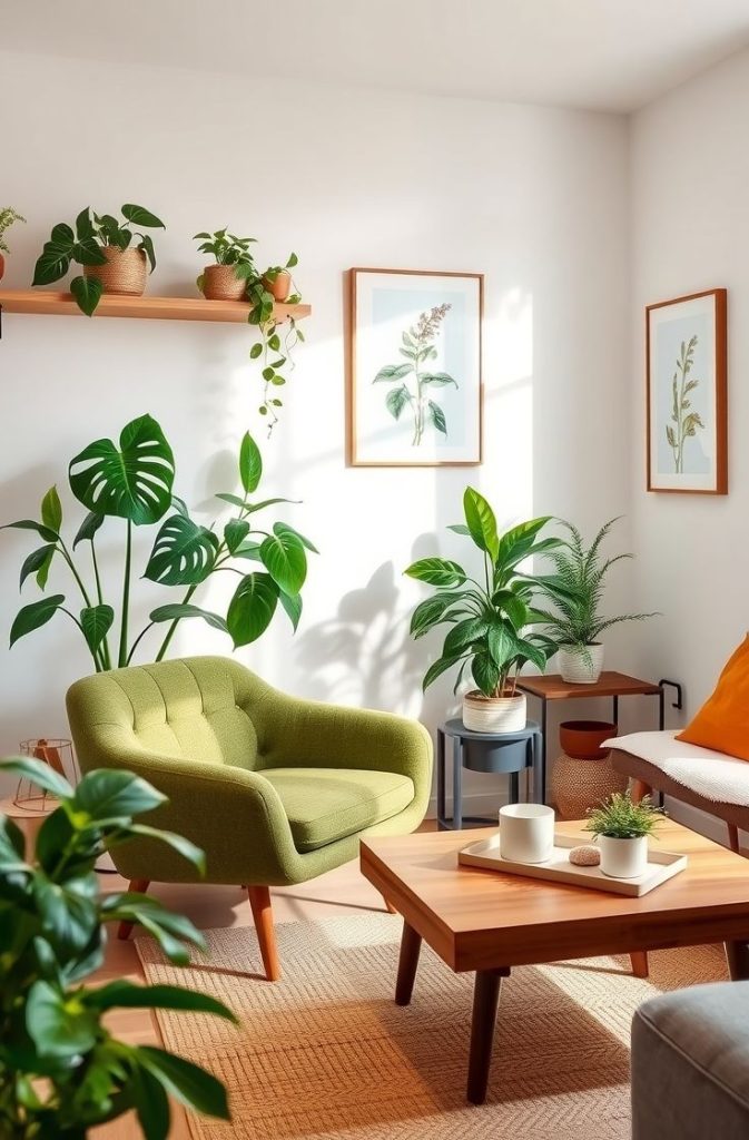 Nature-Inspired Small Apartment Living Room
