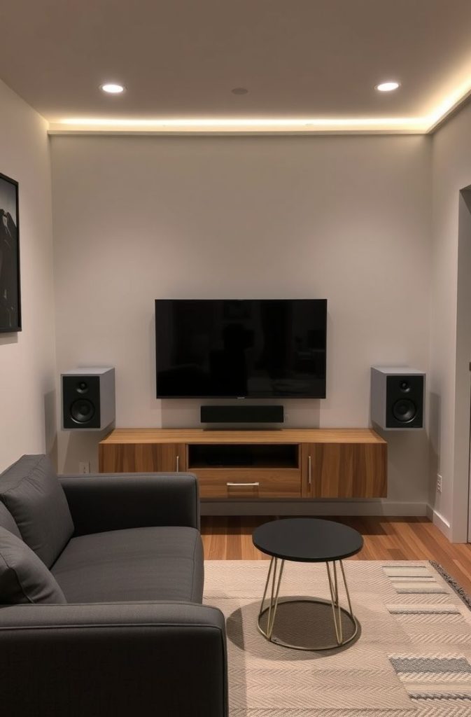 Small Apartment Living Room with Entertainment Center