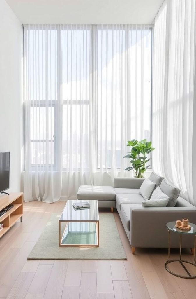 Small Apartment Living Room with Large Windows