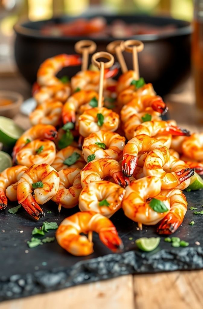Spicy Shrimp Skewers with Garlic-Lime Marinade