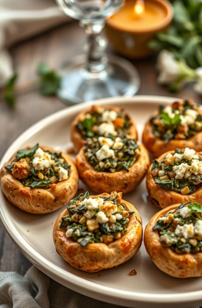 Spinach and Feta Stuffed Mushrooms
