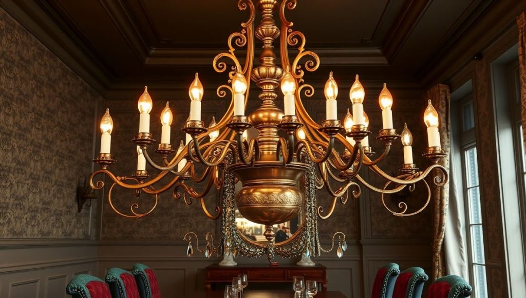Antique Brass Chandelier for Classic Dining Charm