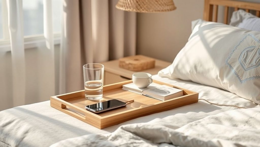 Bedside Tray with Underside Charging