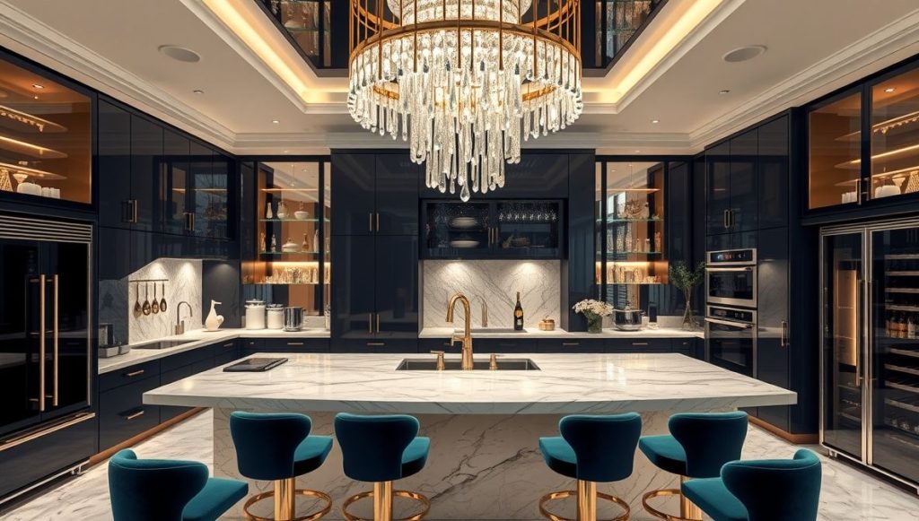 Crystal Pendant Lights for Glam Kitchens