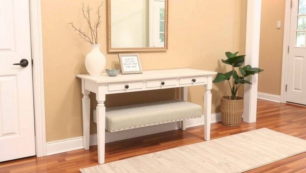 Entryway Table with Bench Combo