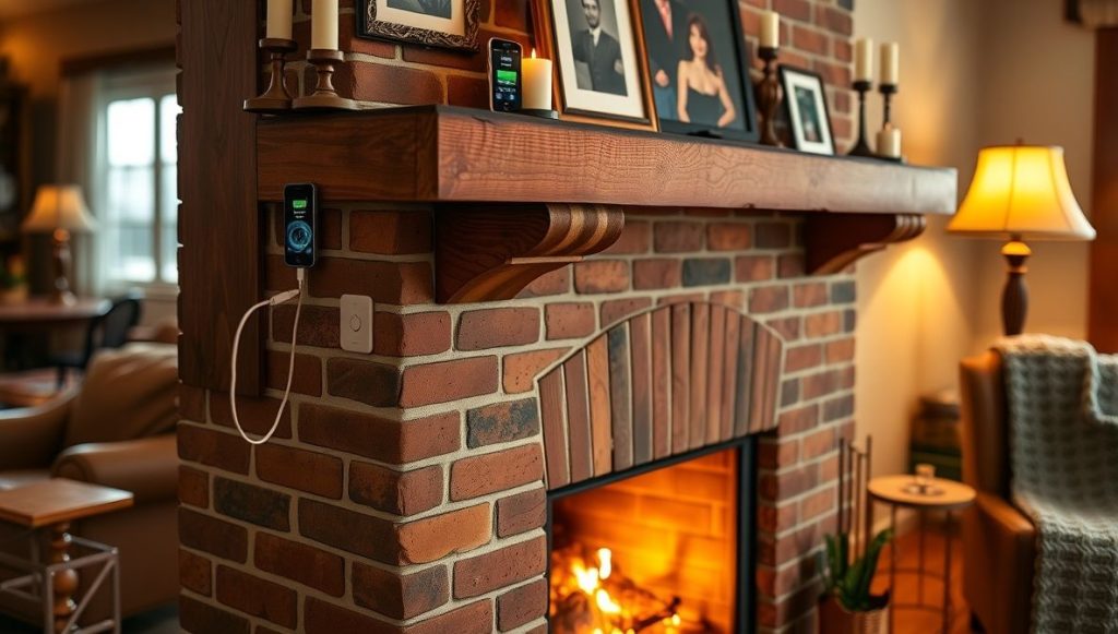 Fireplace Mantel Charging Station