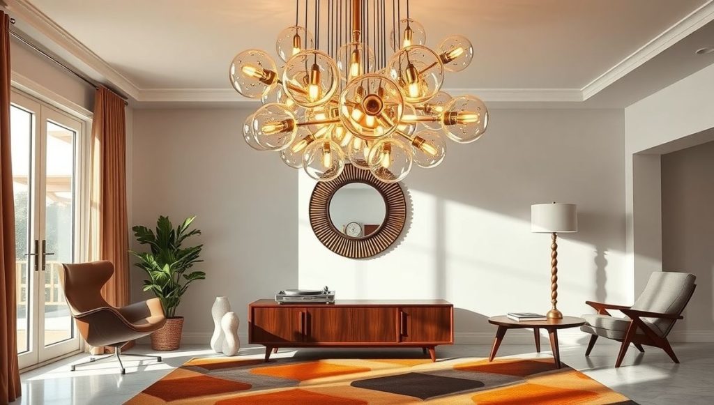 Glass Globe Chandeliers for Mid-Century Modern Style