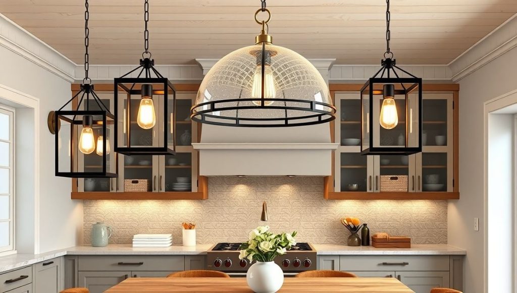 Lantern Pendant Lights for Transitional Kitchens