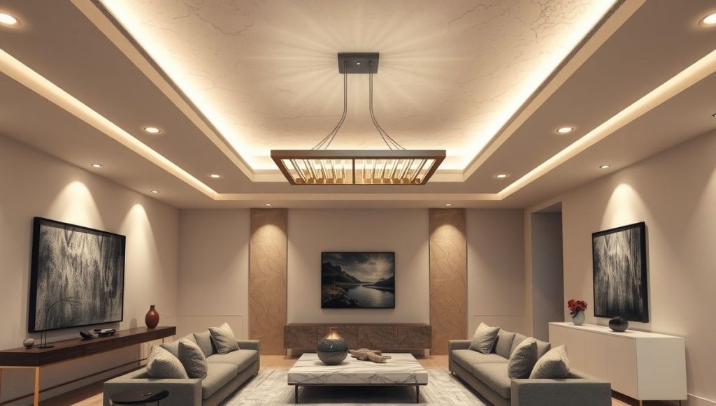 Layered Ceiling Lighting for Balanced Ambiance