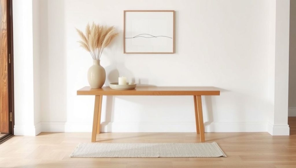 Minimal Entryway Table with Neutral Palette