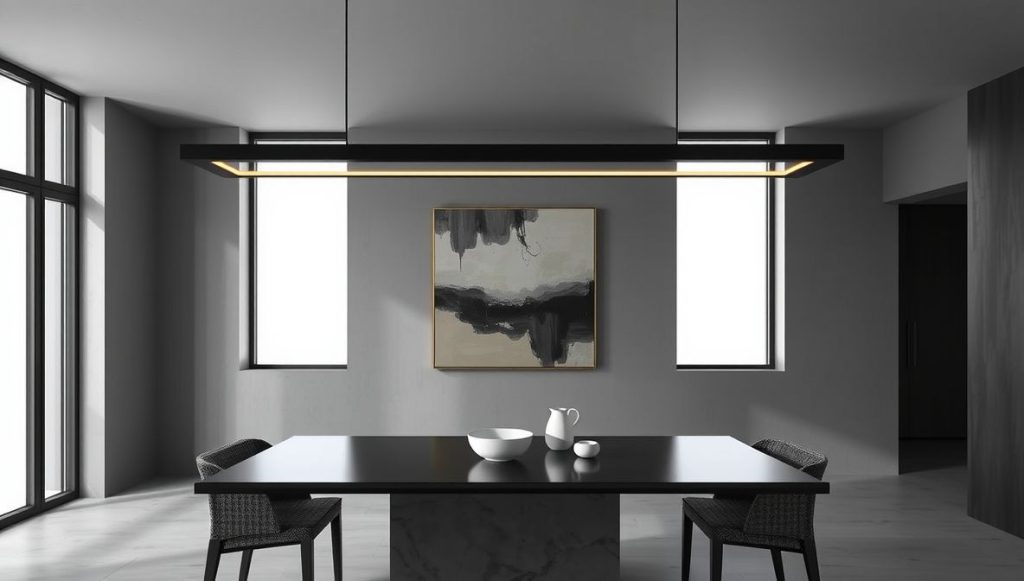 Minimalist Black Linear Pendant for Sleek Spaces