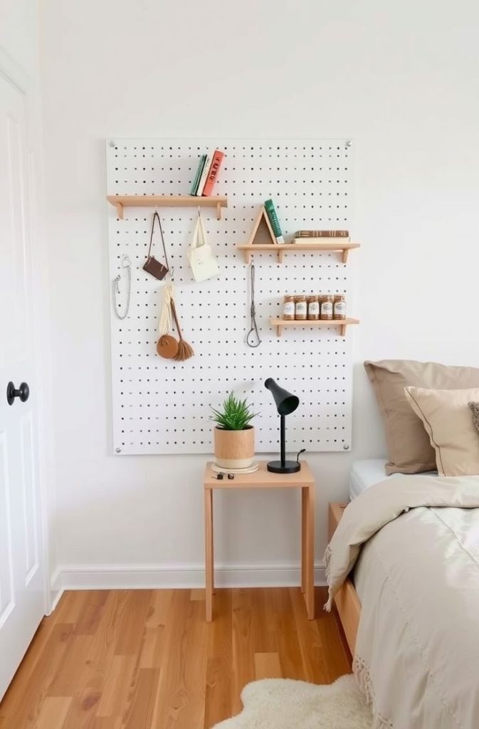 Pegboard Nightstand Ideas for Customizable Bedside Storage