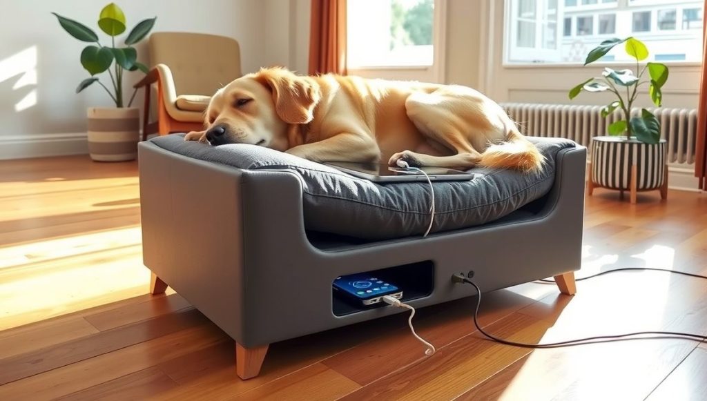 Pet Bed with Hidden Charging Station