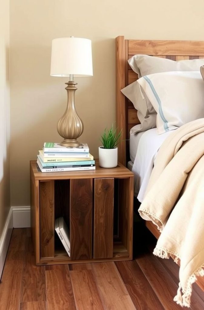 Rustic Crate Nightstand Ideas for Budget-Friendly Bedrooms