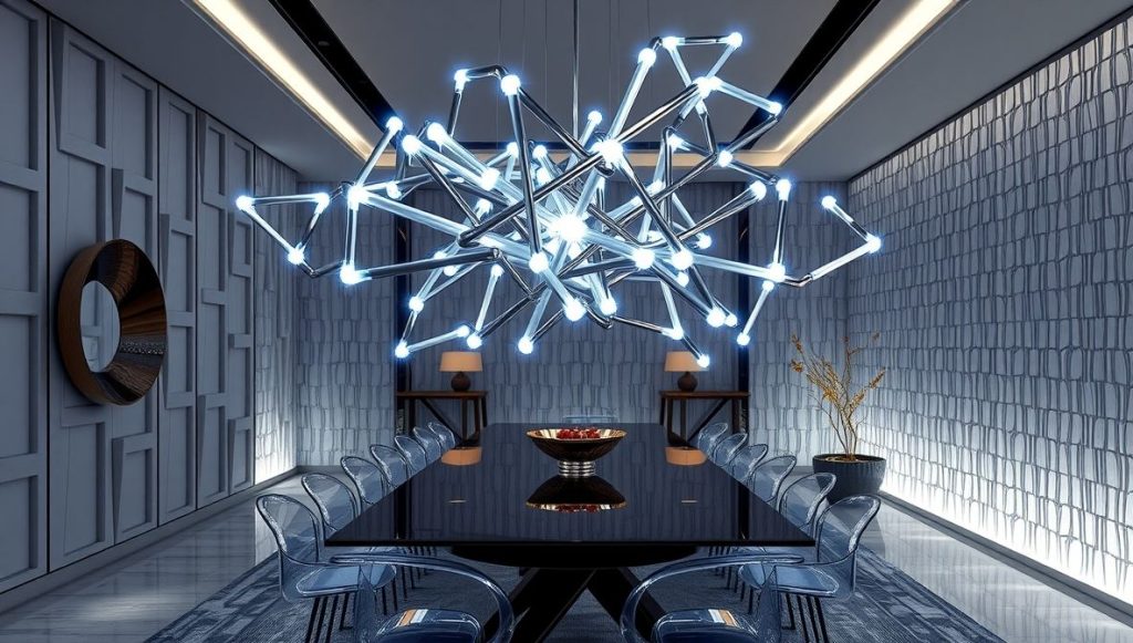 Sculptural LED Pendant for Futuristic Dining Rooms