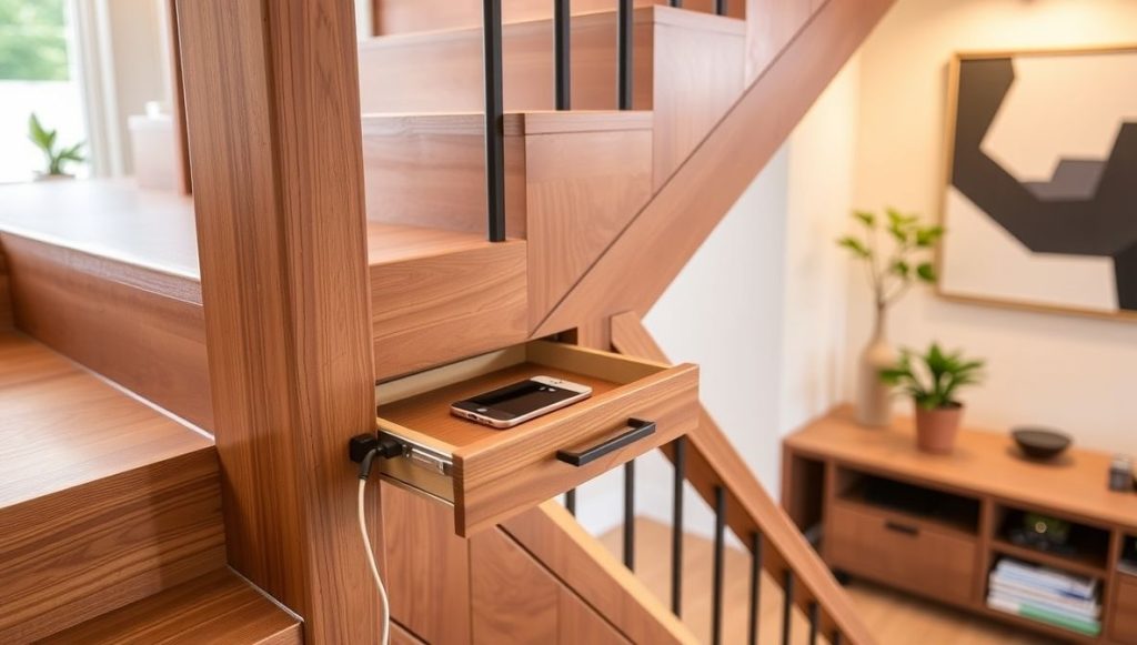 Staircase Drawer Charging Nook