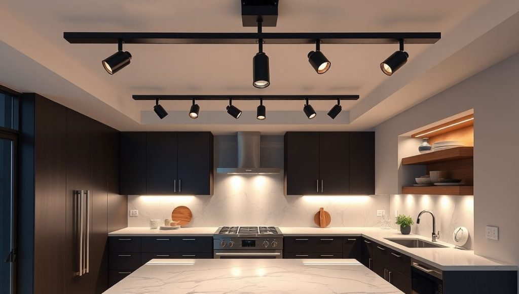 Track Lighting for Flexible Kitchen Illumination