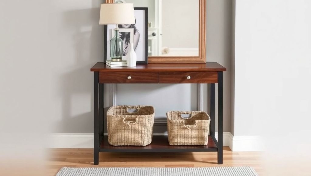 Two-Tier Entryway Table with Storage Shelf