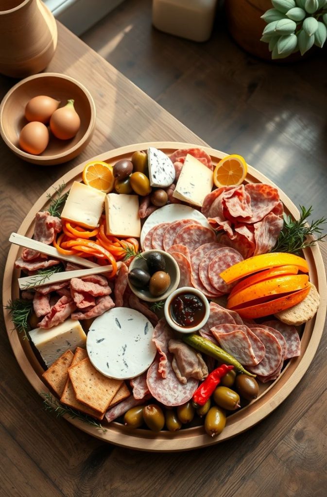 Antipasto Platter (Cheese, Cured Meats, Olives, Veggies)